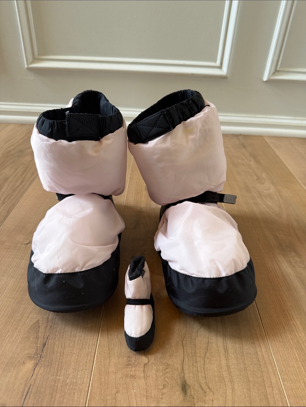 Bloch Pink and Black Padded Dance Booties with matching keychain